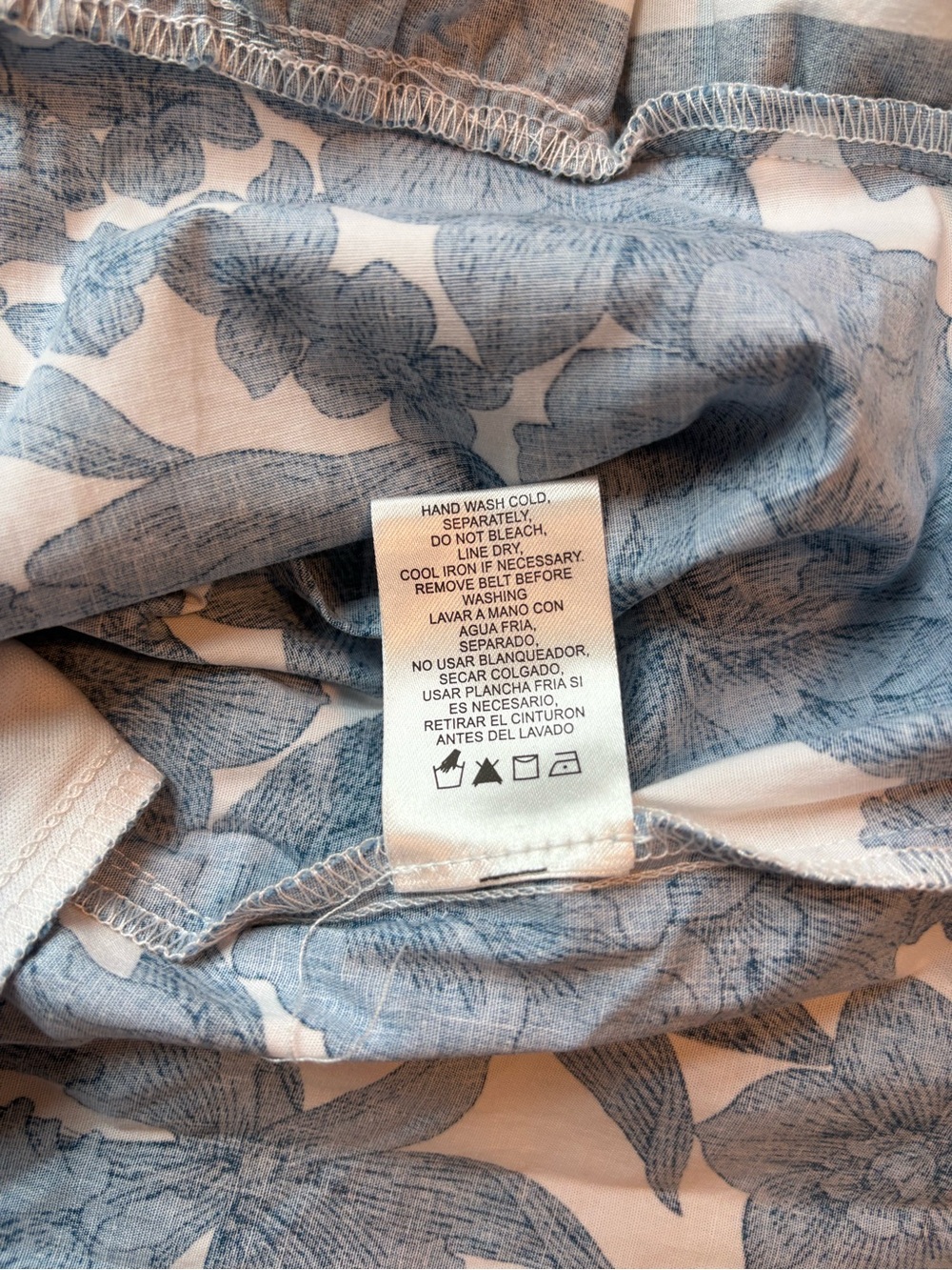 NWOT Joie Blue & White Floral Puff Sleeve Belted Cotton Mini Dress Size 4 - Picture 10 of 10